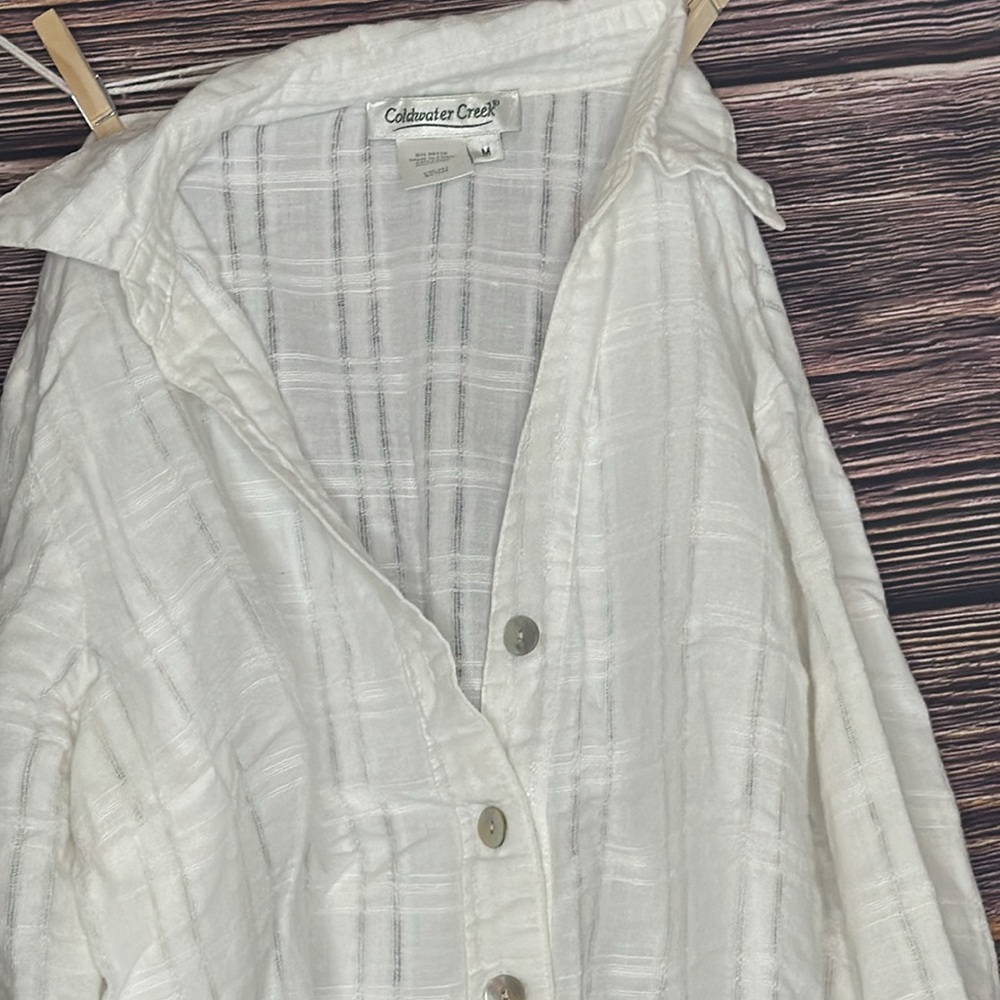 LINEN BUTTON UP - Picture 3 of 3